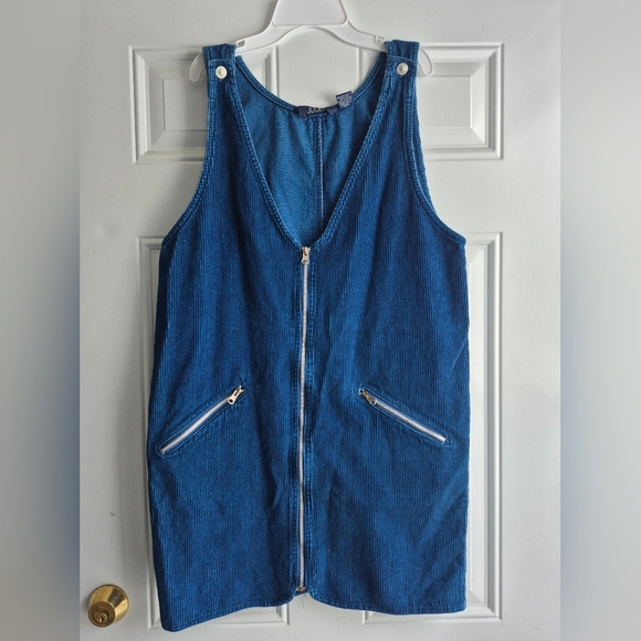 D.P.S New York Dresses & Skirts - Vintage Blue Denim Corduroy Overall Mini Dress Pinafore